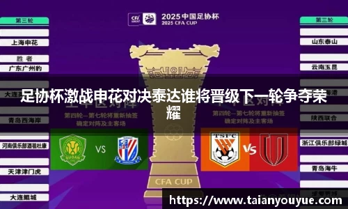 足协杯激战申花对决泰达谁将晋级下一轮争夺荣耀